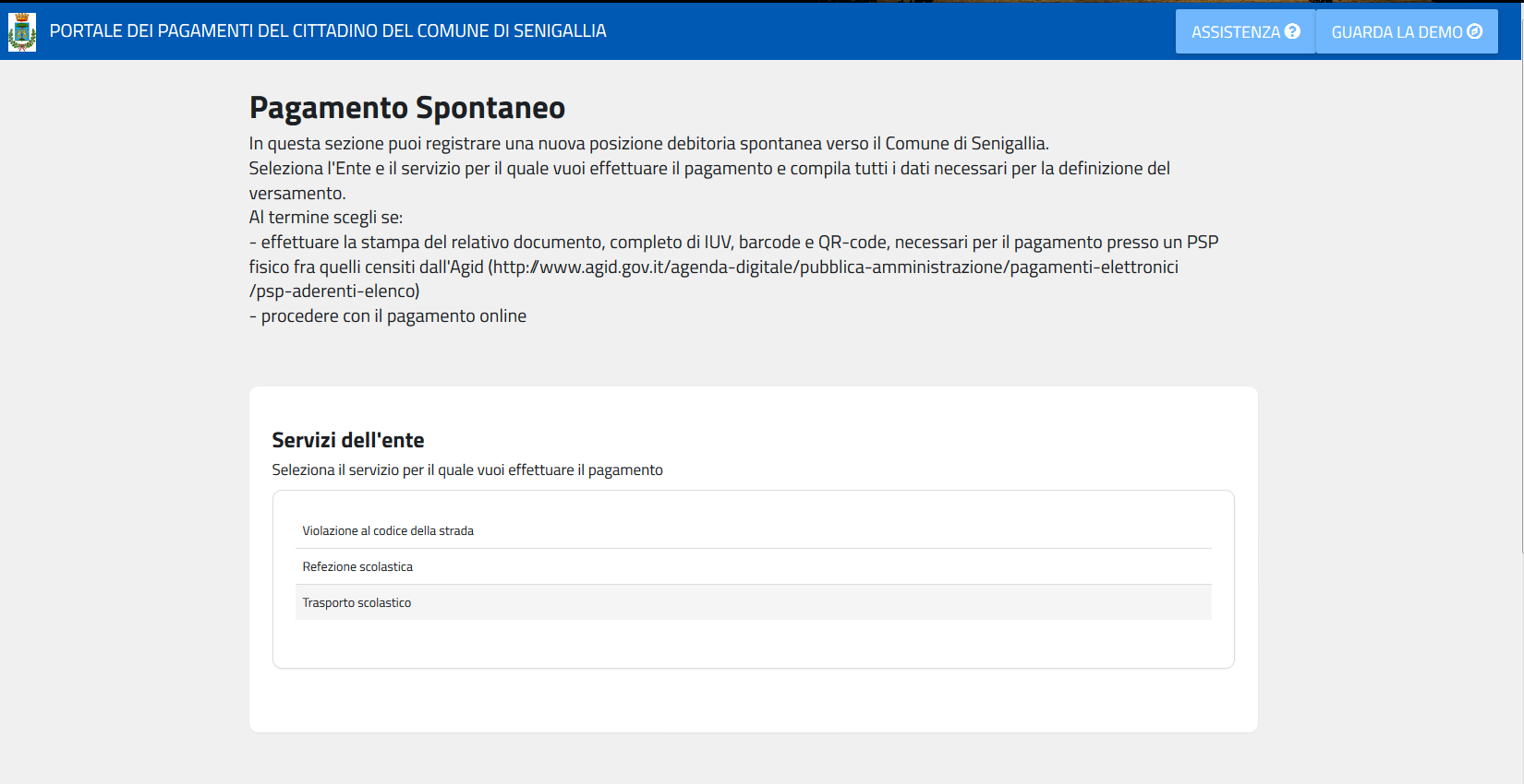 Spontaneo selez servizio