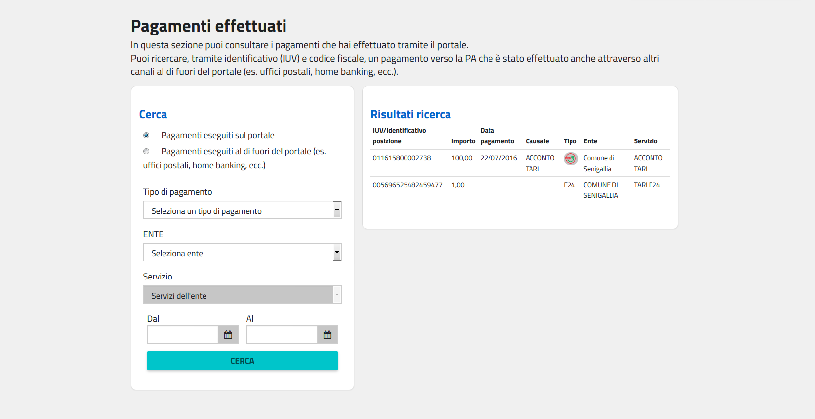 Pagamento effettuato